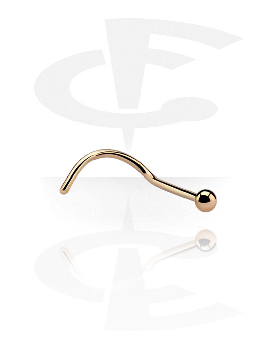 Nose Jewellery & Septums, Curved Nose Stud, Gold