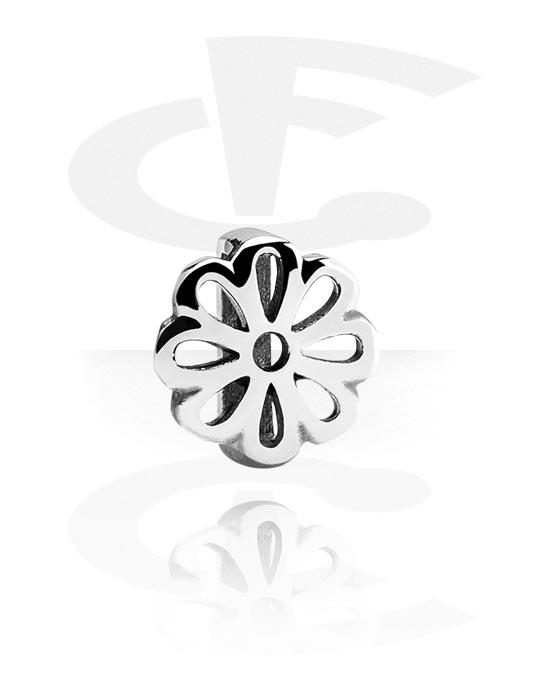 Flatbeads, Flate perler for perlearmbånd med blomsterdesign, Kirurgisk stål 316L