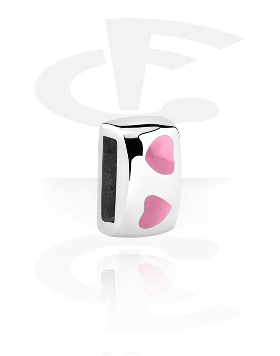 Ravne perlice, Plosnata perla za narukvice od plosnatih perli s dizajnom srca, Kirurški čelik 316L