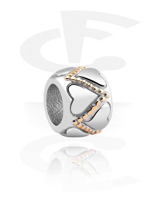Beads, Bead för bead-armband med hjärtdesign, Kirurgiskt stål 316L
