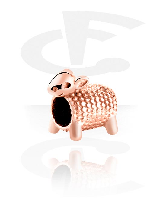 Perler, Perle for perlearmbånd, Rosegold Plated Surgical Steel 316L