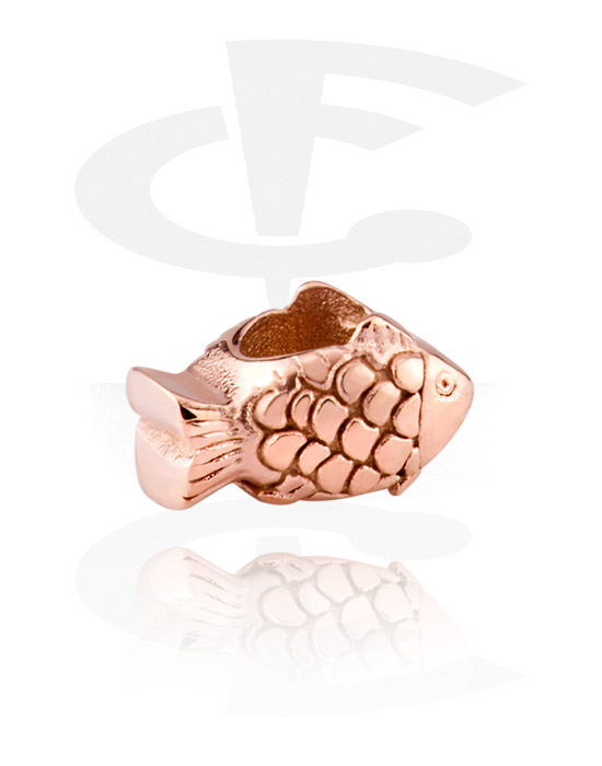 Korálky, Korálek pro korálkové náramky, Chirurgická ocel 316L pozlacená růžovým zlatem