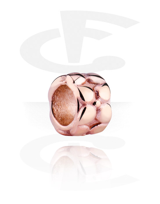 Perles, Perle pour bracelet à perles, Acier chirurgical 316L ,  Plaqué or rose