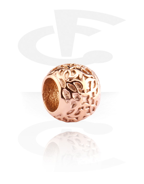 Beads, Bead for Bead Bracelets, Rose Gold Plated Surgical Steel 316L