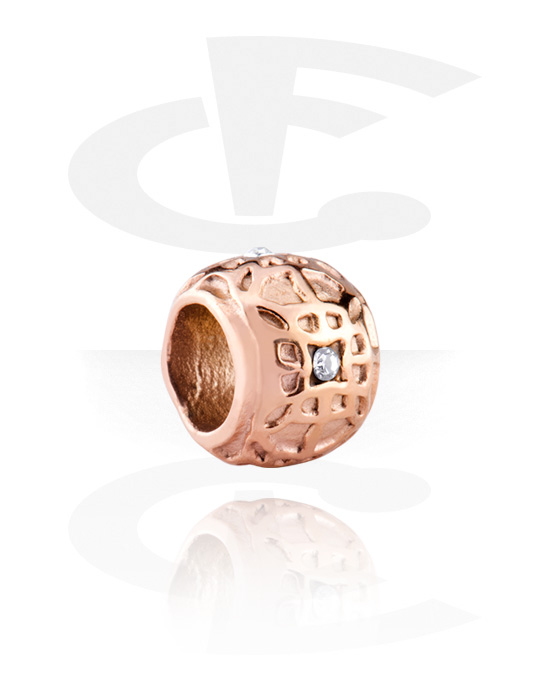 Beads, Bead für Bead-Armbänder mit Kristallstein, Rosé-Vergoldeter Chirurgenstahl 316L