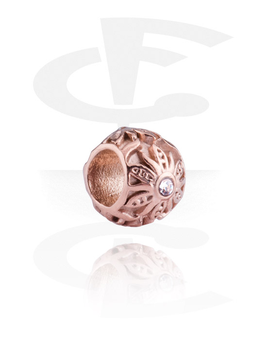 Korálky, Korálik pre korálikové náramky s Kryštálový kameň, Chirurgická oceľ 316L pozlátená ružovým zlatom