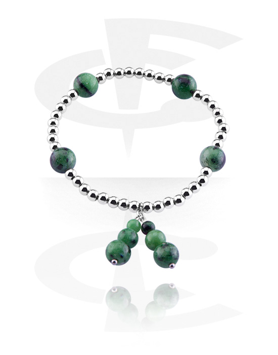 Bracelets, Bracelet en pierre naturelle, Jade Africain, Élastique
