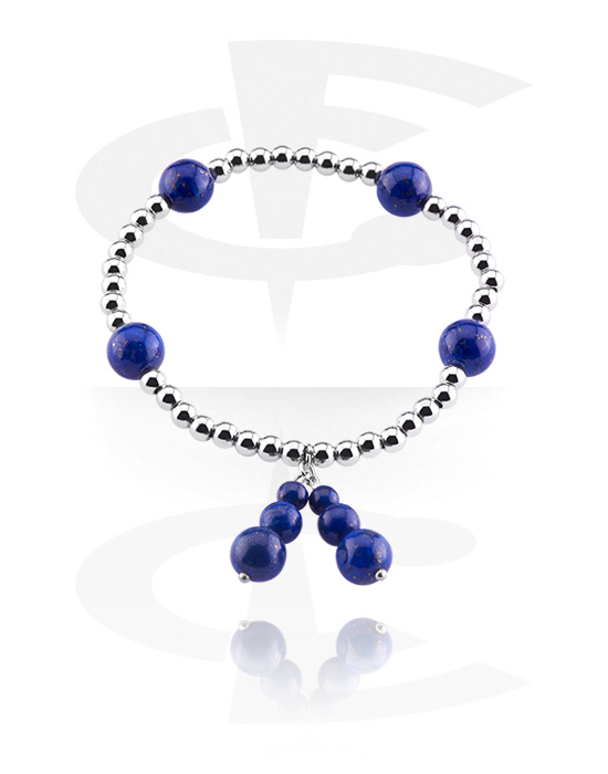 Bracelets, Bracelet en pierre naturelle, Lapis-lazuli , Élastique