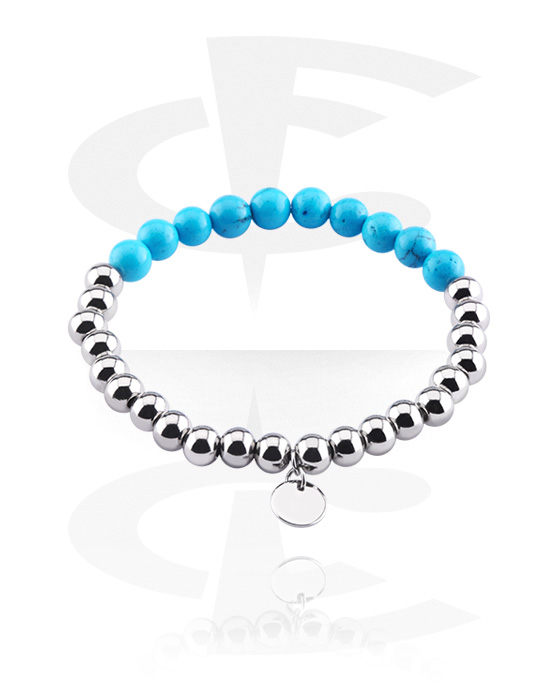 Bracelets, Bracelet en pierre naturelle, Turquoise, Élastique