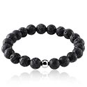 Bracelets, Bracelet en pierre naturelle, Roche volcanique ,  Acier chirurgical 316L