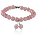 Bracelets, Bracelet de perles, Synthetic Rose Quartz, Acier chirurgical 316L
