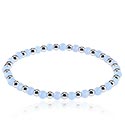 Náramky, Náramok z korálikov, Synthetic Blue Chalcedony, Chirurgická oceľ 316L