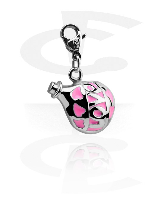 Charms, Charm with Bottle Design, Surgical Steel 316L