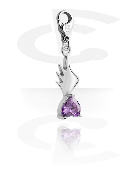 Charms, Charm with crystal stone, Surgical Steel 316L