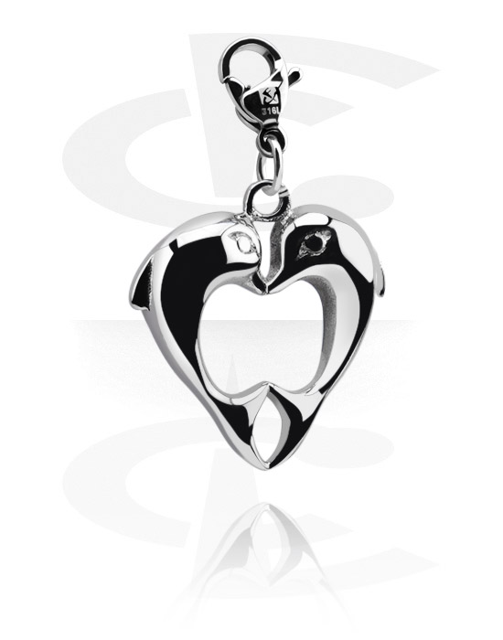 Charms, Charm with dolphin design, Surgical Steel 316L