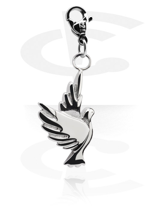 Charms, Charm with Dove Design, Surgical Steel 316L