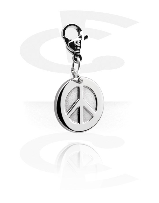 Armbånd med amuletter, Charm med "Peace"-design, Kirurgisk stål 316L