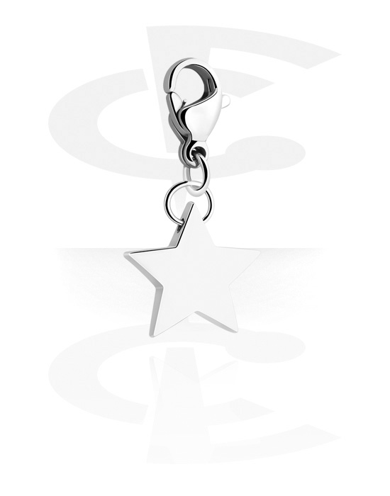 Charms, Charm with star design, Surgical Steel 316L