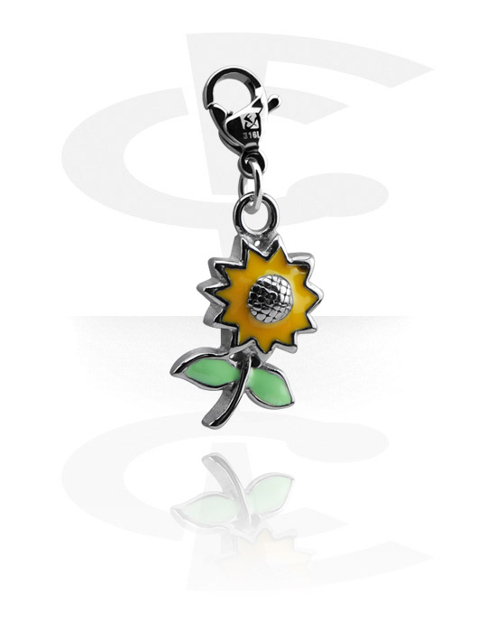 Charms, Charm with flower design, Surgical Steel 316L