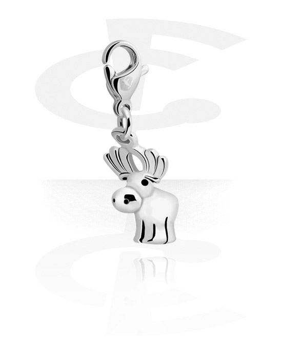 Charms, Charm with Winter Design with deer design, Surgical Steel 316L