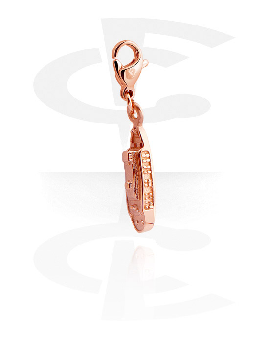 Porte-charms, Pendentif pour bracelets à pendentifs, Acier chirurgical 316L ,  Plaqué or rose