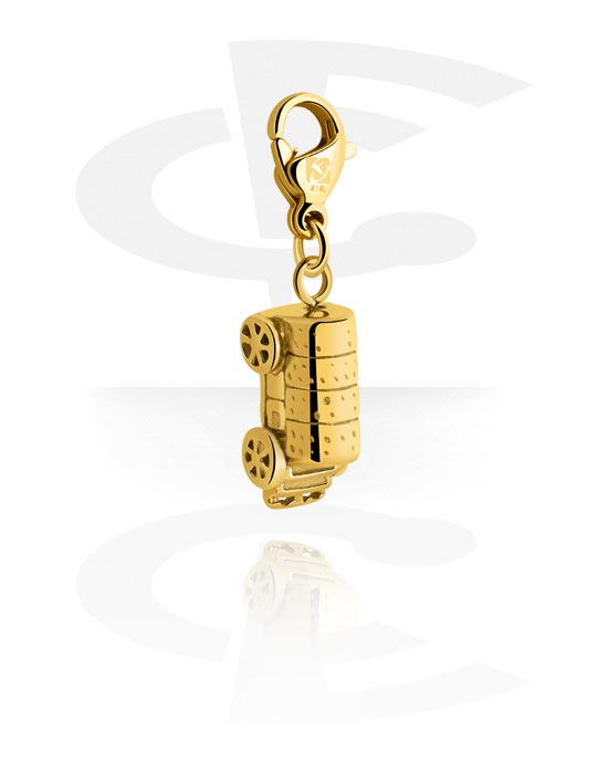 Porte-charms, Pendentif pour bracelets à pendentifs, Acier chirugical 316L ,  Plaqué or