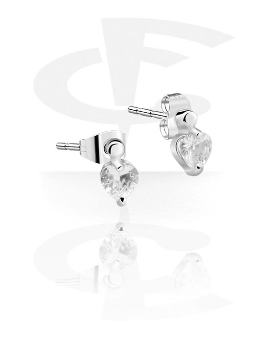 Boucles d'oreilles, Boucles d'oreilles avec pierres en cristal, Acier chirurgical 316L