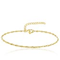Pulseiras de tornozelo, Pulseiras para o tornozelo, Aço cirúrgico 316L banhado a ouro