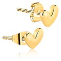 Uhani, uhančki in ščiti, Uhančki s/z Dizajn srce, Pozlačeno kirurško jeklo 316L