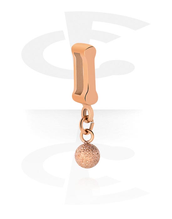 Pendentifs, Perle plate pour bracelets à perles plates, Acier chirurgical 316L ,  Plaqué or rose