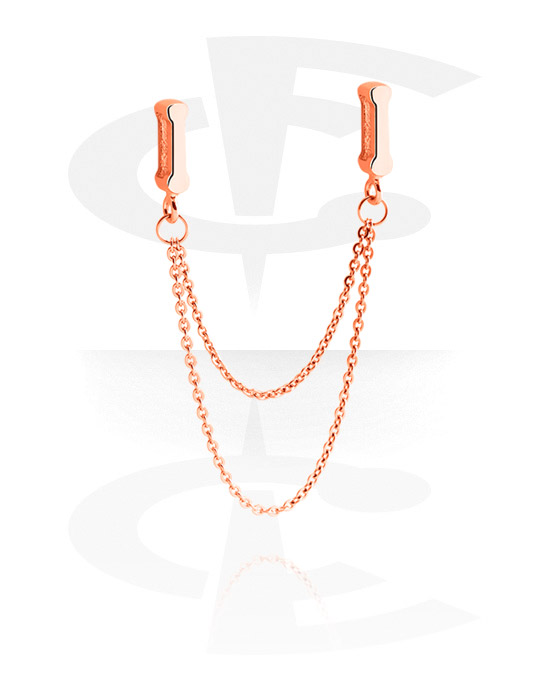Pendentifs, Perle plate pour bracelets à perles plates, Acier chirurgical 316L ,  Plaqué or rose