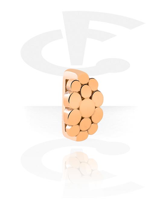 Ploché korálky, Plochý korálek pro náramky z plochých korálků, Chirurgická ocel 316L pozlacená růžovým zlatem
