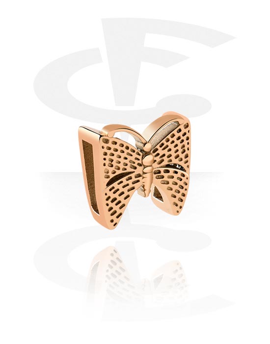 Flatbeads, Flatbead for Flatbead Bracelets with bow design, Rose Gold Plated Surgical Steel 316L