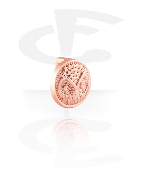 Ravne perlice, Plosnata perla za narukvice od plosnatih perli, Kirurški čelik pozlaćen ružičastim zlatom 316L
