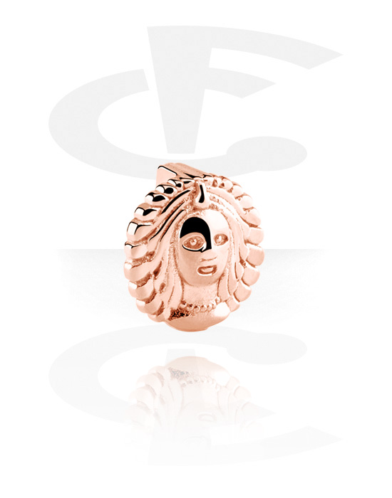 Ploché koráliky, Plochý korálik pre náramky z plochých korálikov, Chirurgická oceľ 316L pozlátená ružovým zlatom