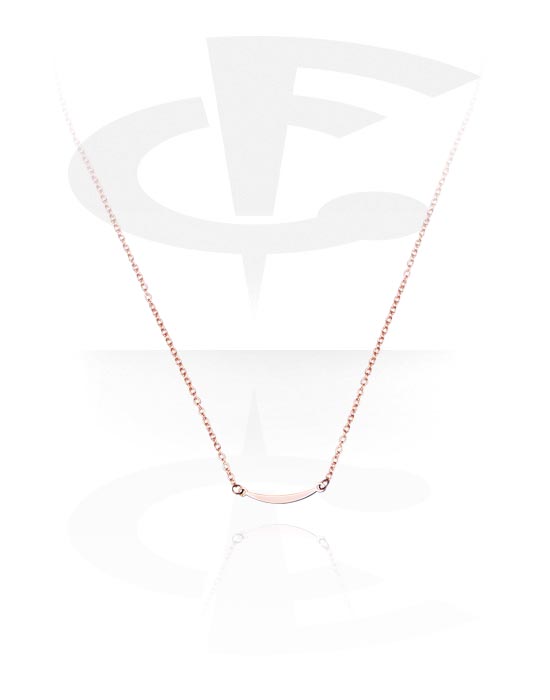 Halsband, Modehalsband med hängsmycke, Roséförgyllt kirurgiskt stål 316L