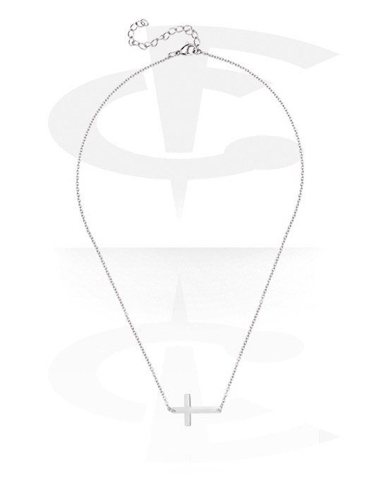 Halsband, Modehalsband med cross pendant, Kirurgiskt stål 316L
