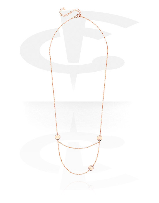 Halskæder, Fashion Necklace, Rose Gold Plated Steel