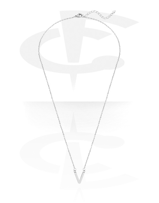 Halskæder, Modehalskæde med bogstavet V, Kirurgisk stål 316L