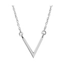 Colliers, Collier tendance avec lettre v, Acier chirurgical 316L