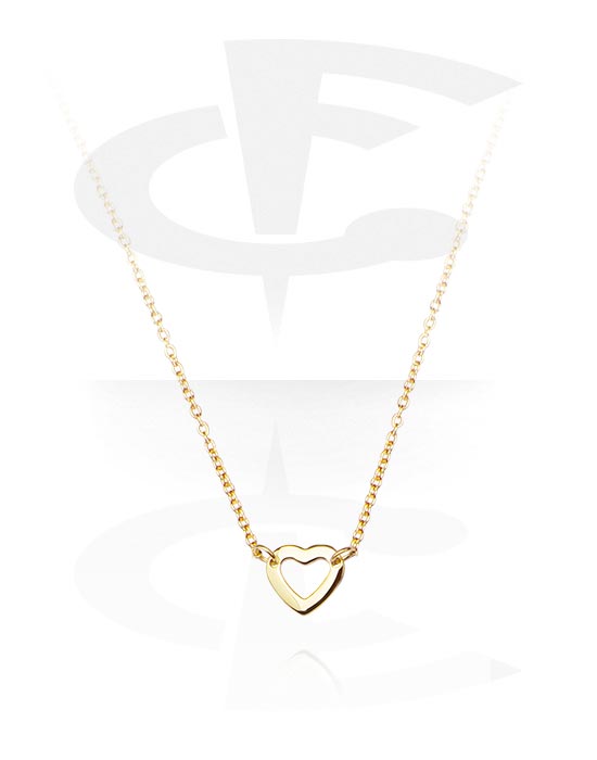 Náhrdelníky, Módní náhrdelník s přívěskem srdce, Pozlacená chirurgická ocel 316L