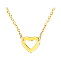 Cadenas, Collar Moderno con colgante corazón, Acero quirúrgico 316L chapado en oro