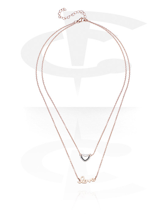 Ogrlice, Modna ogrlica, Kirurški čelik pozlaćen ružičastim zlatom 316L