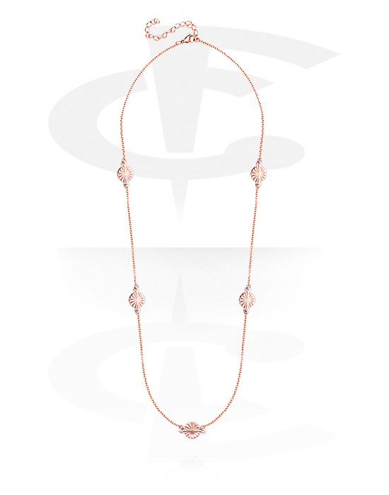 Ogrlice, Modna ogrlica s/z Obeski, Z rožnatim zlatom pozlačeno kirurško jeklo 316L