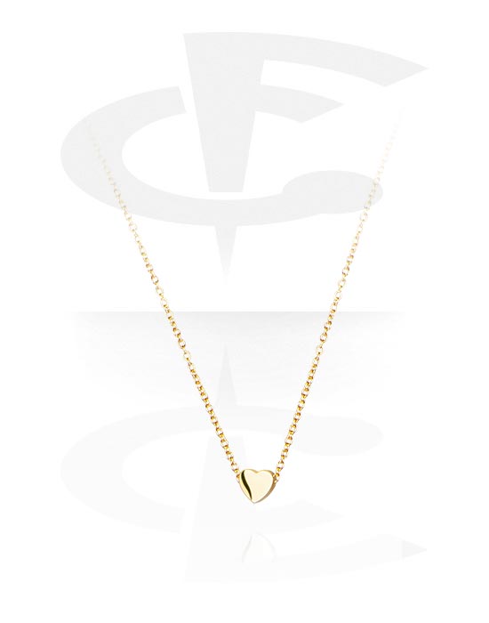 Necklaces, Fashion Necklace with heart pendant, Gold Plated Surgical Steel 316L