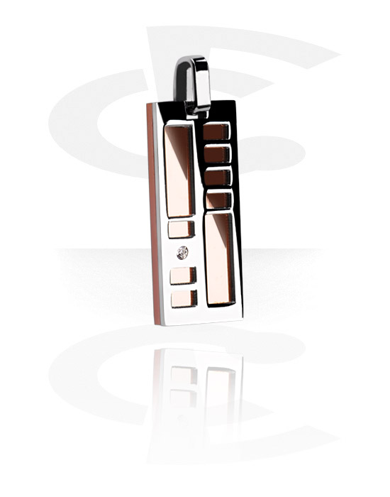 Pendants, Pendant with crystal stone, Surgical Steel 316L, Rose Gold Plated Surgical Steel 316L