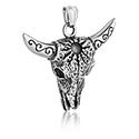 Prívesky, Prívesok s dizajnom býčia lebka, Chirurgická oceľ 316L