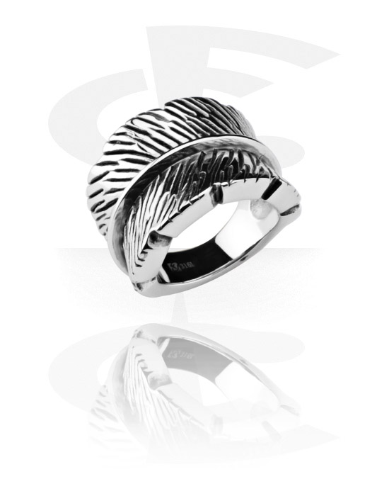 Rings, Ring with feather design, Surgical Steel 316L