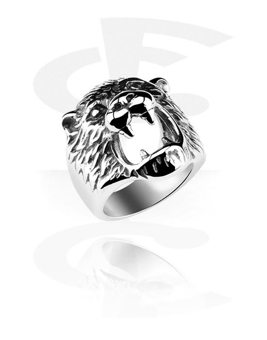 Gyűrűk, Gyűrű val vel Medve dizájn, Sebészeti acél, 316L