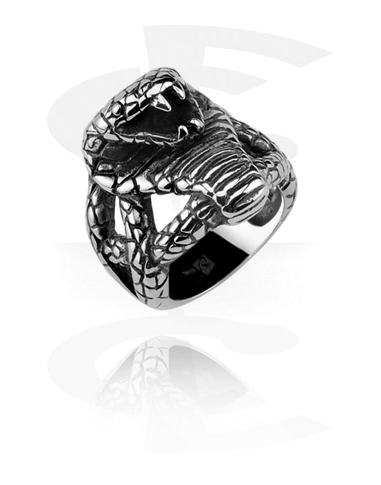 Gyűrűk, Gyűrű val vel cobra design, Sebészeti acél, 316L